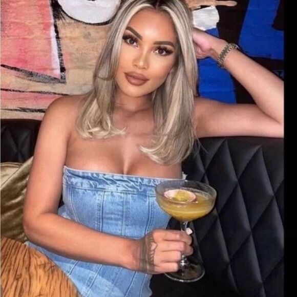 Zara NEW Denim Strapless Mini Dress Size XS - Picture 4 of 13